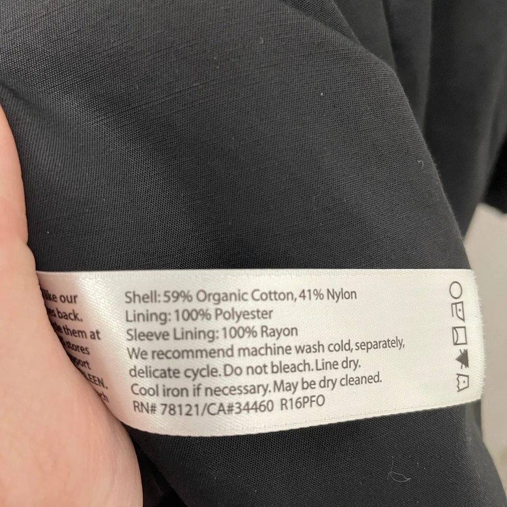 Eileen Fisher Black Organic Cotton Nylon Hooded Jacket - Picture 15 of 16